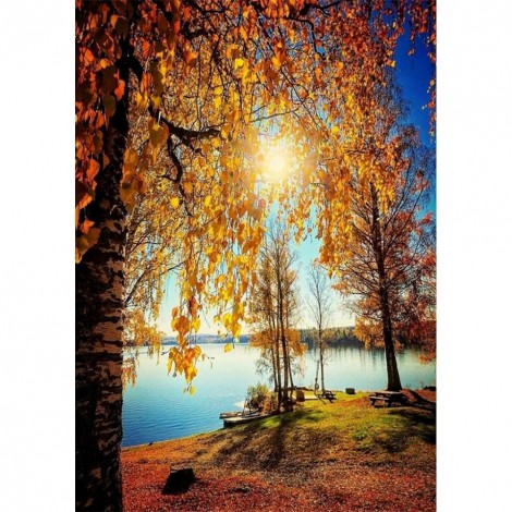 Autumn Riverside - Full Diamond Painting - 30x40cm