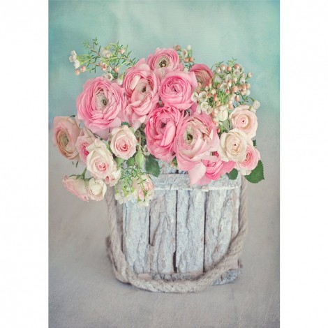 Eustoma Flowers - Full Round Diamond - 30*40cm