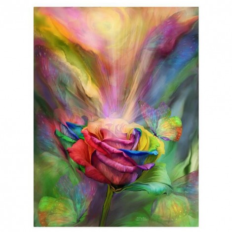 Colorful Rose - Partial Round Diamond - 30x40cm