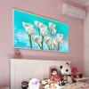 DIY Full Round Diamond Painting White Tulips Rhinestone Wall Picture Crafts