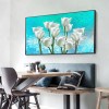 DIY Full Round Diamond Painting White Tulips Rhinestone Wall Picture Crafts