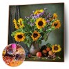 Elegant Flower Poster  - Full Round Diamond - 30x30cm