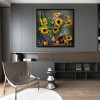 Elegant Flower Poster  - Full Round Diamond - 30x30cm