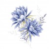 Blue Lotus - Full Round Diamond - 30x30cm