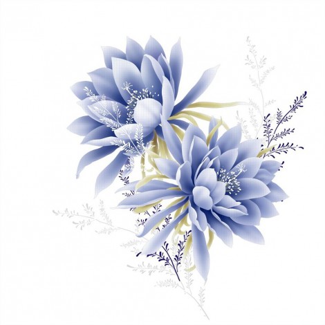 Blue Lotus - Full Round Diamond - 30x30cm