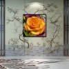 Elegant Flower Poster - Full Round Diamond - 30x30cm