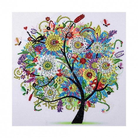 Colorful Tree - Special Shaped Diamond - 30x30cm